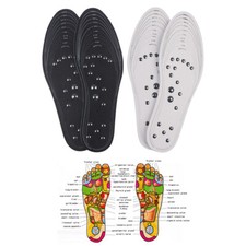 1Pair Foot Magnetic Massage Shoe Insoles Acupressure Reflexology Pain Relief 