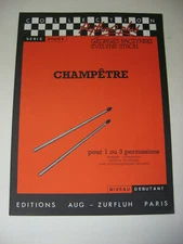 Georges Paczynski Champetre Percussion Sheet Music Triangle Castanets Tambourine