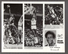 DAVID THOMPSON HAND SIGNED 8x10 PHOTO+COA       VINTAGE+RARE      DENVER NUGGETS