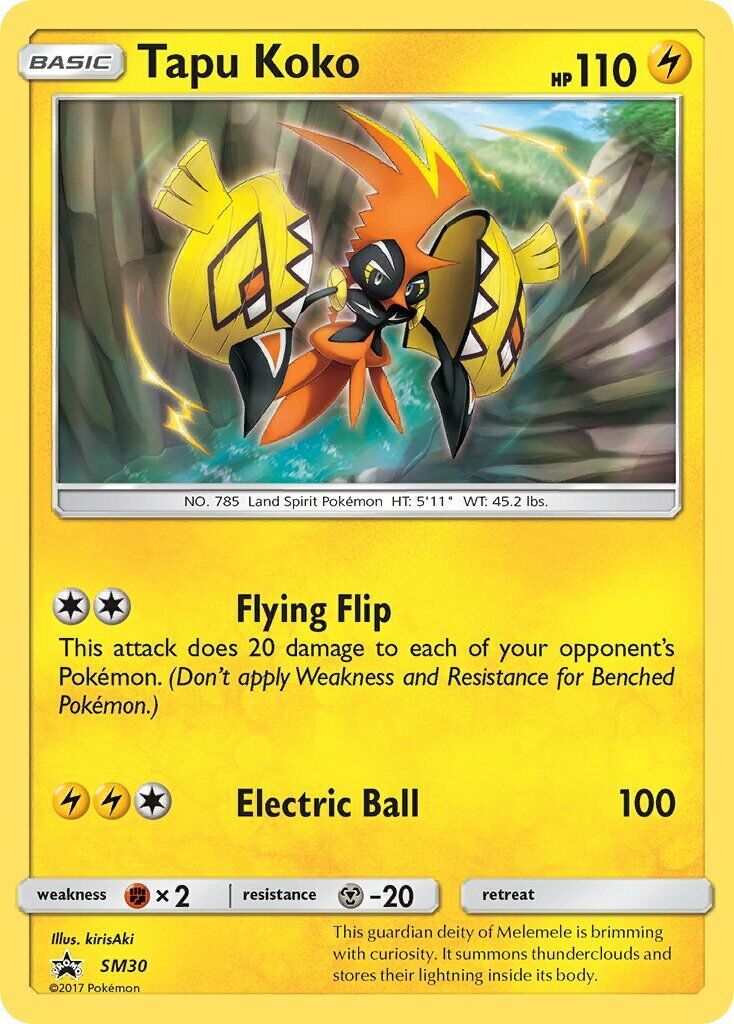 Shiny Tapu Koko - SM30a - Holo - Pokemon Singles » Pokemon Promos » SM  Black Star Promos (SM01-SM???) - Da-Planet