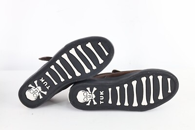 NOS Vtg 90s Streetwear Mens 9 Grunge Goth Checkered Suede Leather Slip On Shoes NOS Vtg 90s Streetwear Mens 9 Grunge Goth Checkered Suede  main image 3