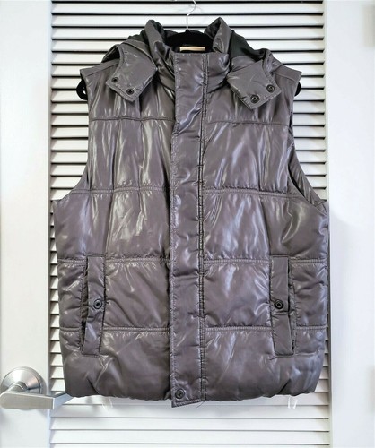 DKNY Jean gray hoodie vest L urban 
