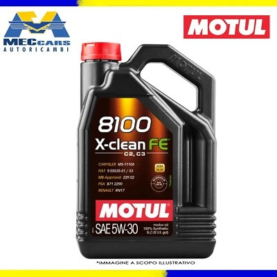 5 L MOTUL 5W30 X-CLEAN FE OLIO MOTORE SINTETICO ACEA C2 C3 RN17 PSA B71 2290 MB