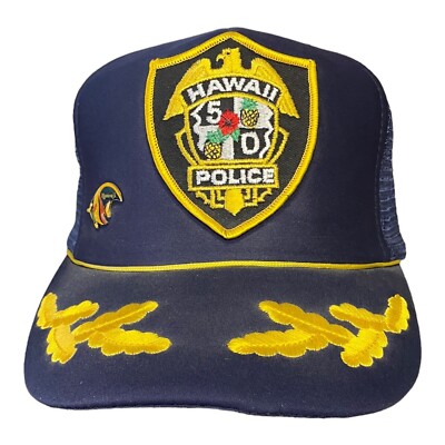 HAWAII 50 Police Snapback Baseball Hat Mesh Foam Cap One Size Fits