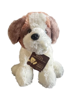 TEDDY FRIENDS BNWT Premium Teddy And Friends 33cm Brown & Cream Silky Feel Ritzy Puppy Plush