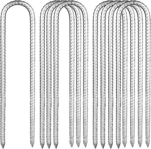 4-100 X Galvanized Rebar Stakes Heavy Duty U Hook Metal Tent Pegs Ground Anchor - Picture 20 of 32
