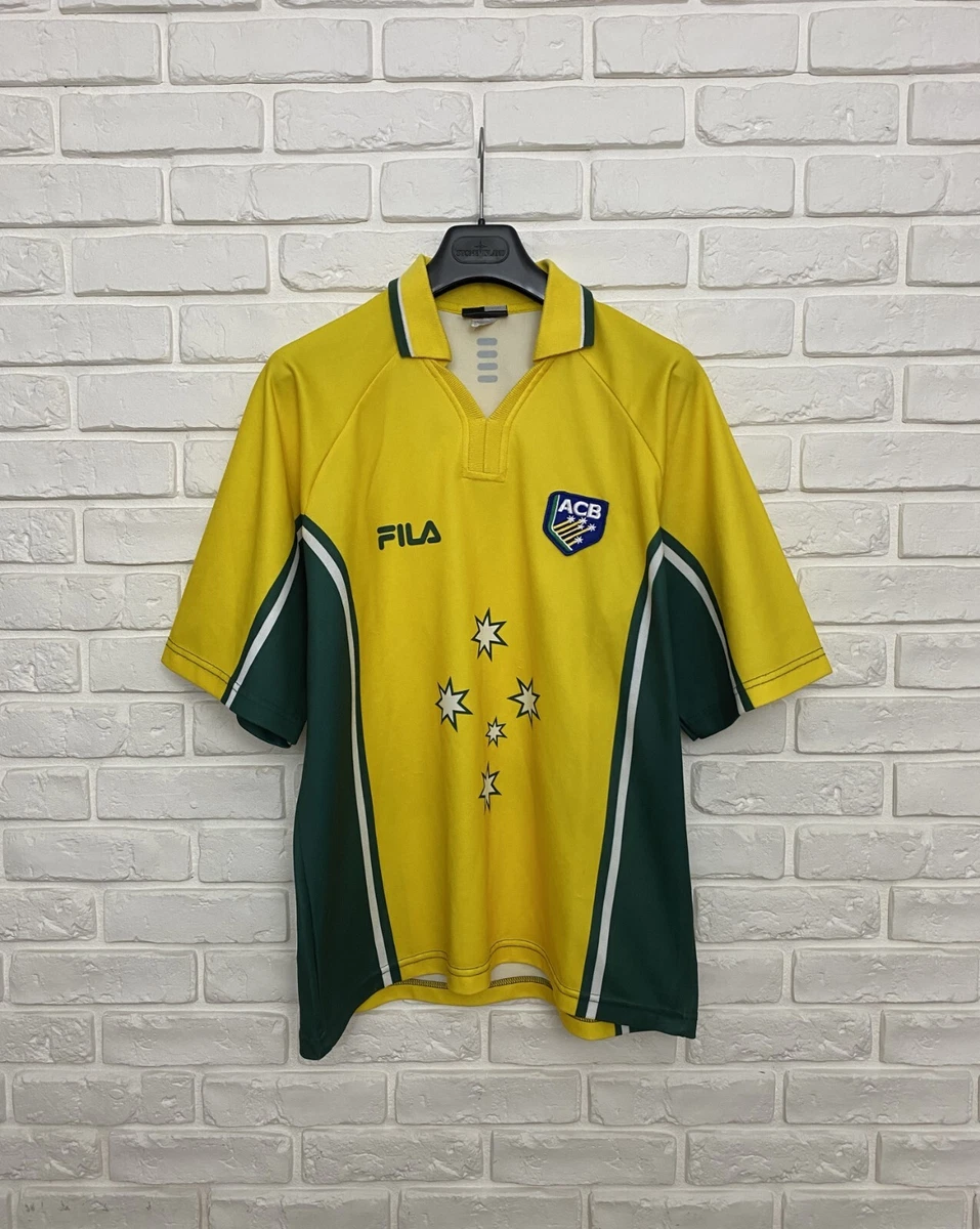 Vintage Men s Australia Fila Cricket ACB Jersey Shirt Yellow Size L