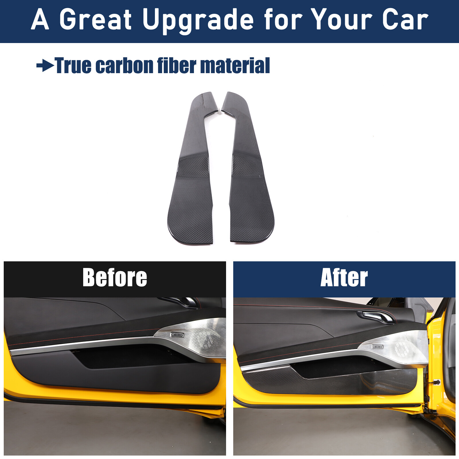 Real Carbon Fiber Door Bottom Anti-kick Panel Trim Cover For Lotus EMIRA 2021-25