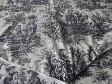 Pair WAVERLY WHITE  BLACK TOILE VALANCE 51" X 21"