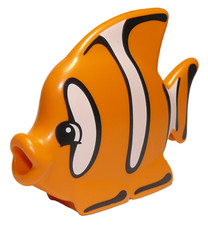 LEGO® Duplo Butterfly Fish with Black Outlined White Stripes Pattern Item No: 43