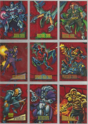 Marvel Universe IV (4) Skybox 1993 - 2099 9 Karten Red Foil Chase Set