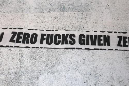 Zero F*cks given headband head scarf hair rockabilly tie f*ck print dolly bow - Foto 2 di 2
