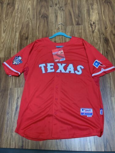 Mens MLB Texas Rangers Authentic On Field Flex Base Jersey - Red
