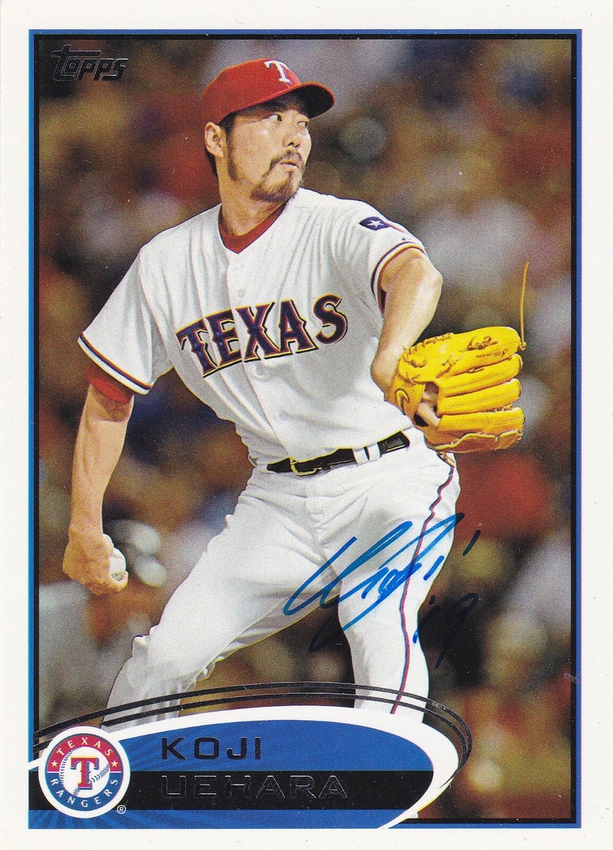 KOJI UEHARA TEXAS RANGERS SIGNED 2012 CARD BALTIMORE ORIOLES CUBS