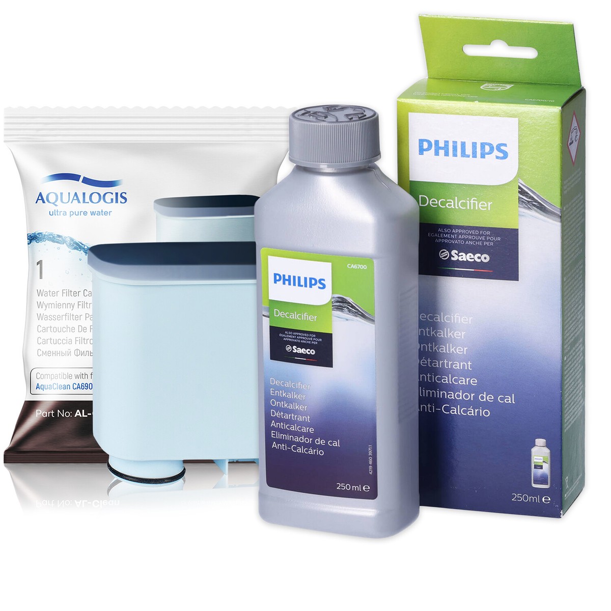 Water Filter For Saeco Philips LatteGo CA6903 and Descaler Philips