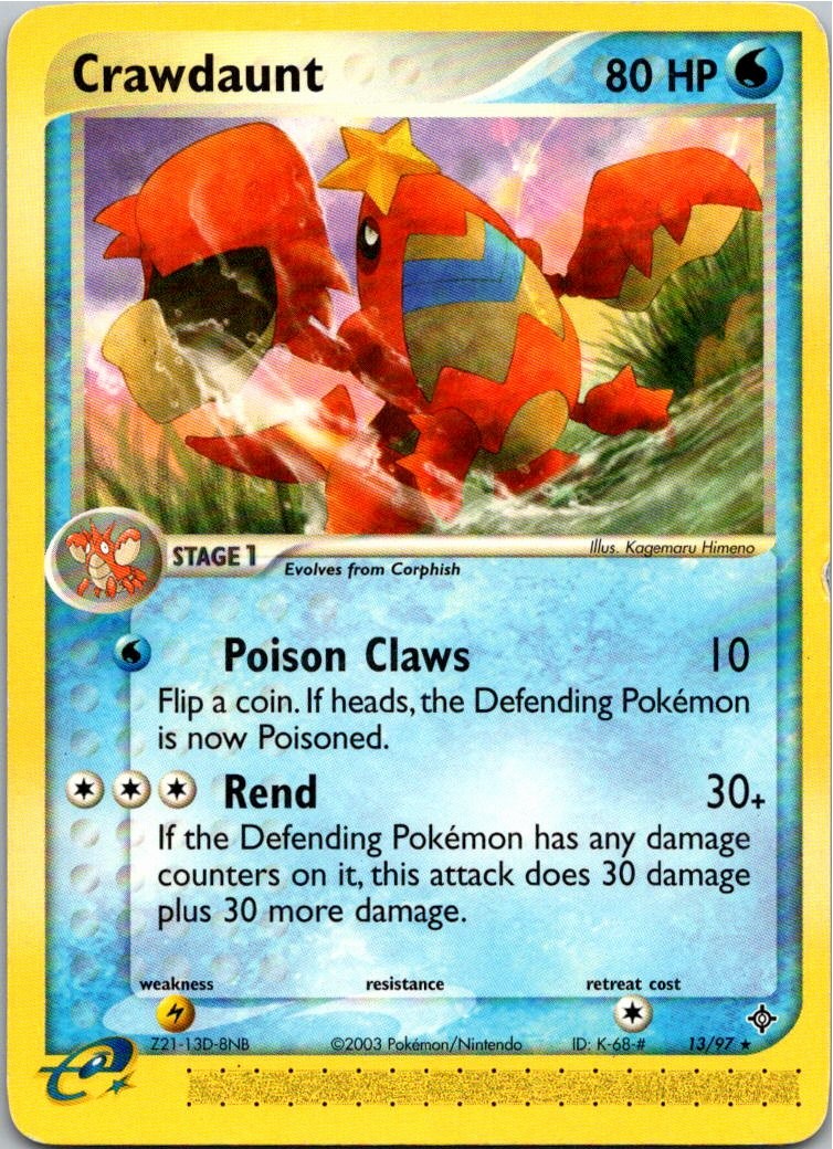 Crawdaunt Rare EX Dragon 13/97 HP