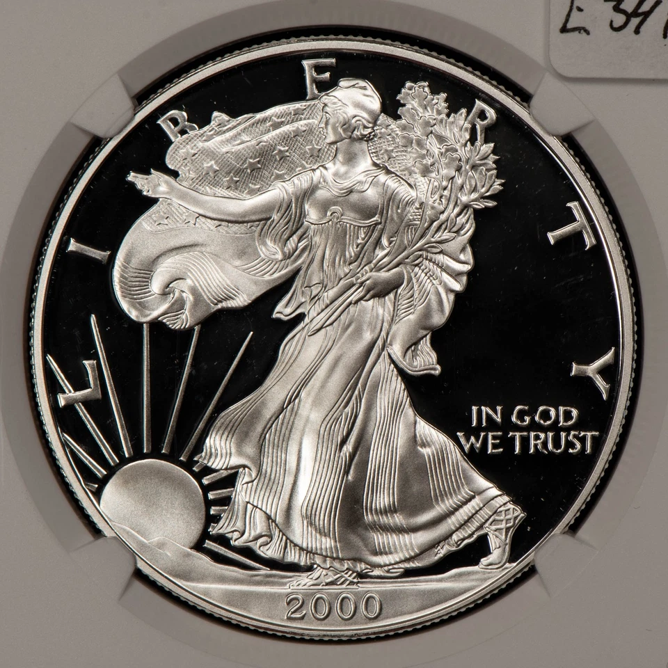 2000-P 1 oz Silver American Eagle - PQ Perfect - NGC PF 70 Ultra Cameo - E3477 - Image 4 of 4