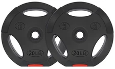 Signature Fitness Standard 20 Pound Coded and Vinyl Coated Olympic Weight Pla...