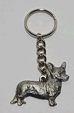 Cute Solid Pewter Corgi Keychain Cardigan Welsh