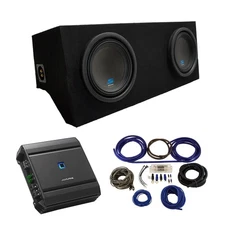 Fits 05-15 Ford Mustang Coupe Alpine S-W10D2 Dual 10" Sub Box New & S-A60M Amp