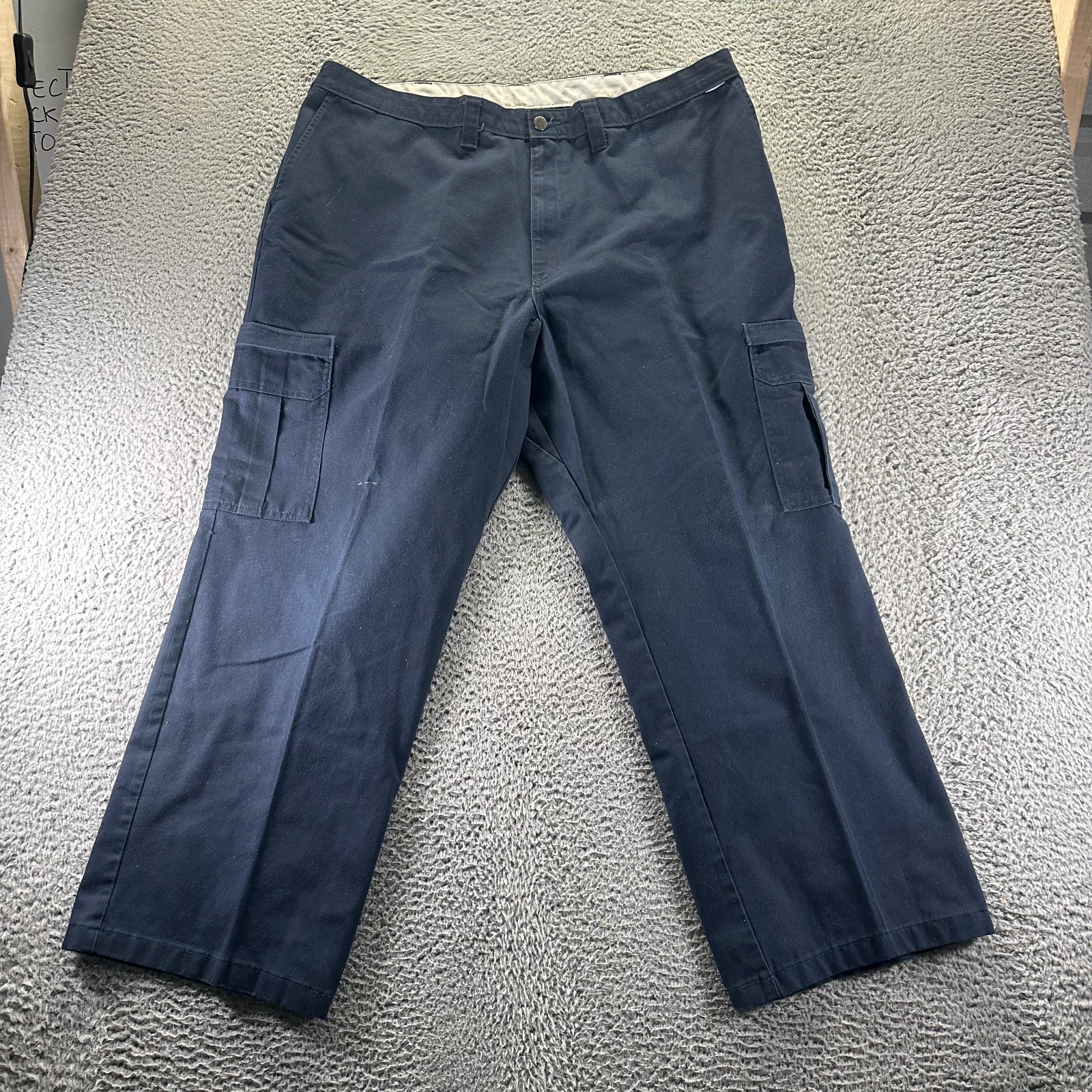 Dickies Pant Men 42x30 Blue Polyester Cargo Straight Leg Travel Workwear Utility