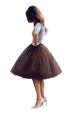 Tulle Skirt,Women's Midi Tulle Tutu Skirt Fluffy Princess Five Layers A line ...