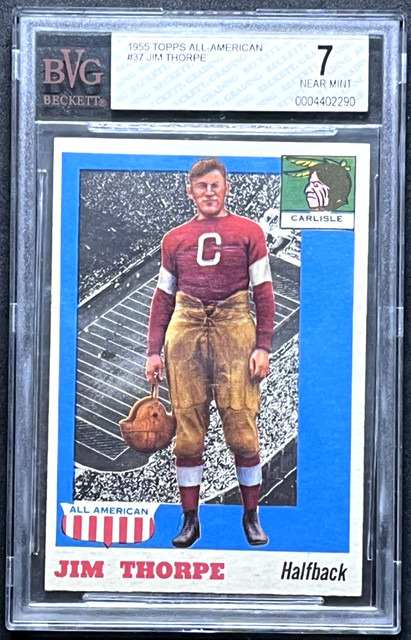 1955 TOPPS ALL AMERICAN #37 JIM THORPE HOF BVG 7 NEAR MINT