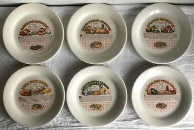 Vintage Keramik Sammler Rezept Teller Schweinekoteletts etc EINZELN VERKAUFT.