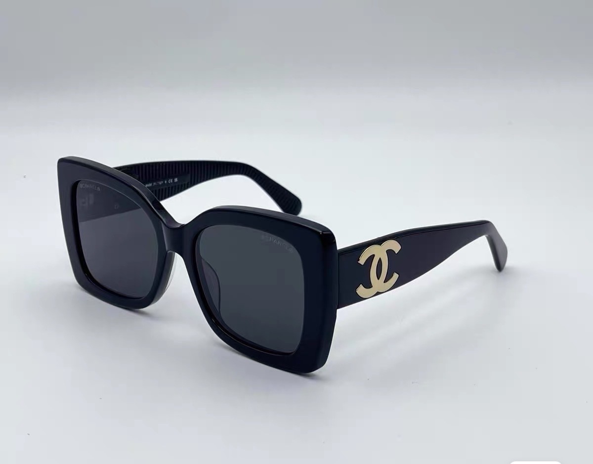 Chanel 5494 sunglasses gold CC black frame for wome | eBay