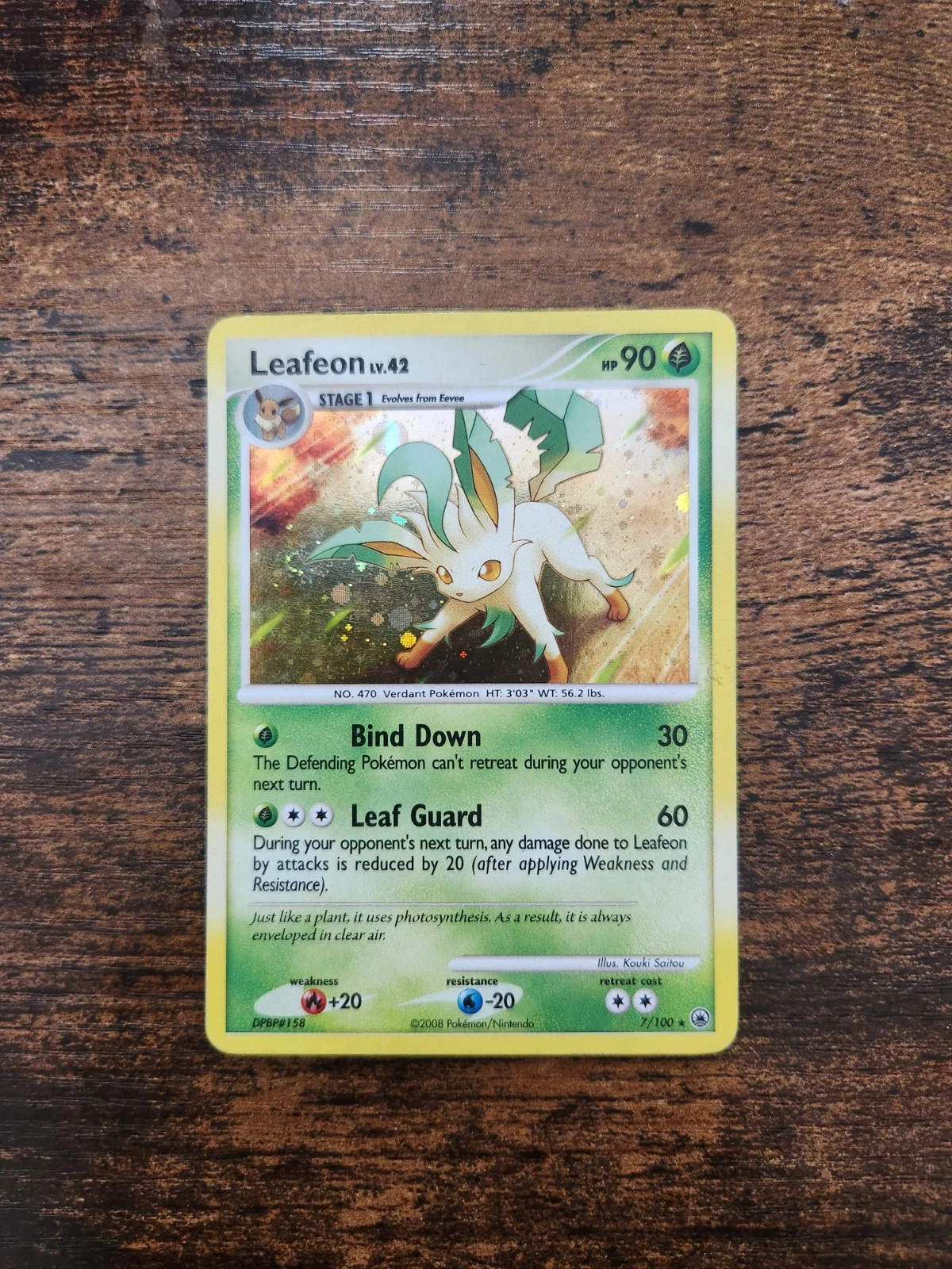The Pokémon Company Leafeon Majestic Dawn 7/100 Holo Rare EN 2008 90HP LP