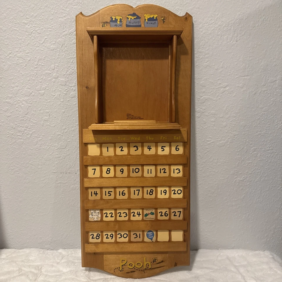 Calendario Perpetuo Disney Winnie the Pooh/con azulejos de madera ¡Leer! Foto 2 de 4