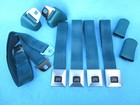 1966-67 GTO, Chevelle, Cutlass Deluxe GM Carriage Logo Seat Belts Dark Aqua-Teal