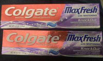 2 Colgate Max Fresh Knockout Toothpaste Whitening Mint Fusion Free Shipping
