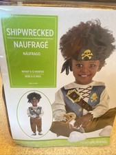 Shipwrecked Pirate Baby Infant Child Halloween Costume 6-12 Months wRattle New