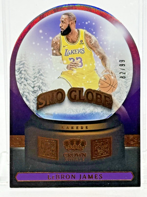 2023-24 Panini Sno Globe Purple Die-Cut LEBRON JAMES (#'d / 99) Crown Royale