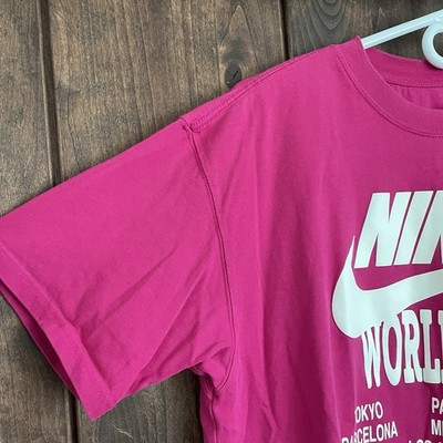Nike Sportswear NSW World Tour T Shirt Mens Large Pink Tokyo NYC