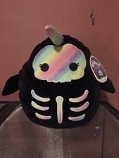 Squishmallows Halloween Bufinda Skeleton Narwhal 10 inch Plush