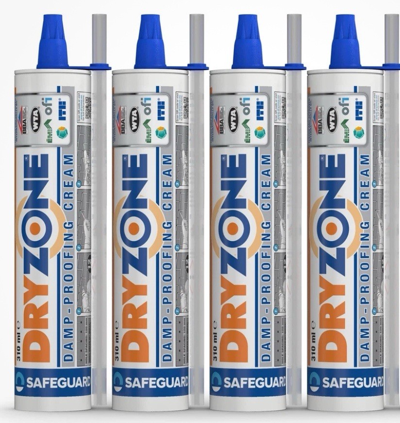 Dryzone Damp Proofing Injection Cream - 310ml x 4 DPC Rising Damp Treatment