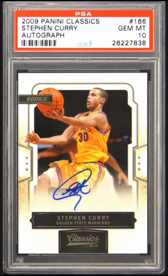 2009 Panini Classics #166 Stephen Curry /499 Auto RC Rookie Gem Mint PSA 10