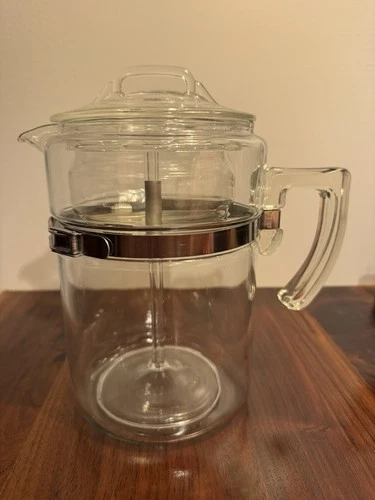Vintage Pyrex 9 Cup Flameware 7829B Glass Coffee Pot Percolator Complete CLEAN