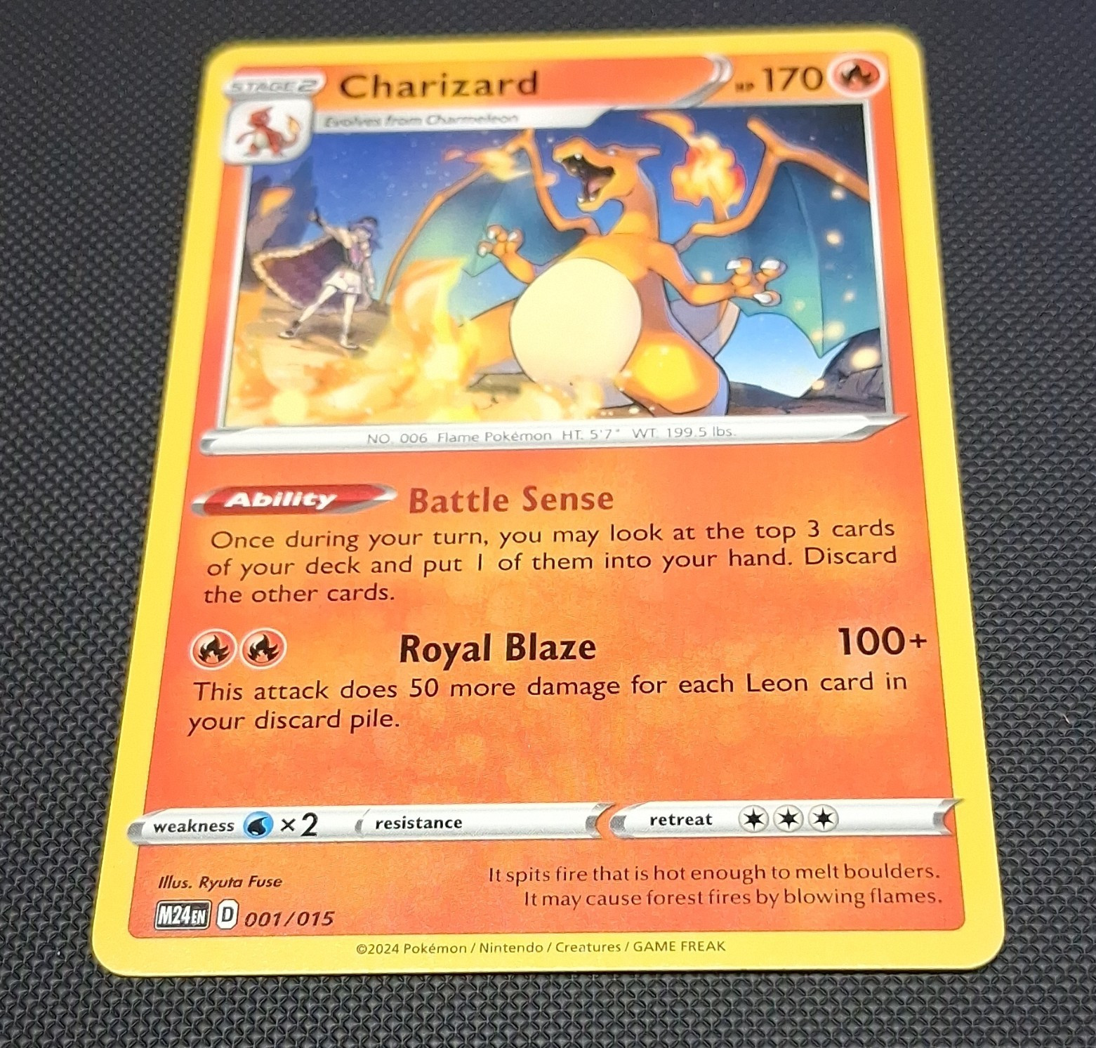 Nintendo Pokemon TCG Charizard 001/015 M24 EN Holo Eng 2024 Stage 2 170HP