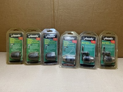 LOT OF 6: Jacobs Drill Chuck Set of 6 1/2 & 3/8 Keyless 1/2 Multi-Craft
