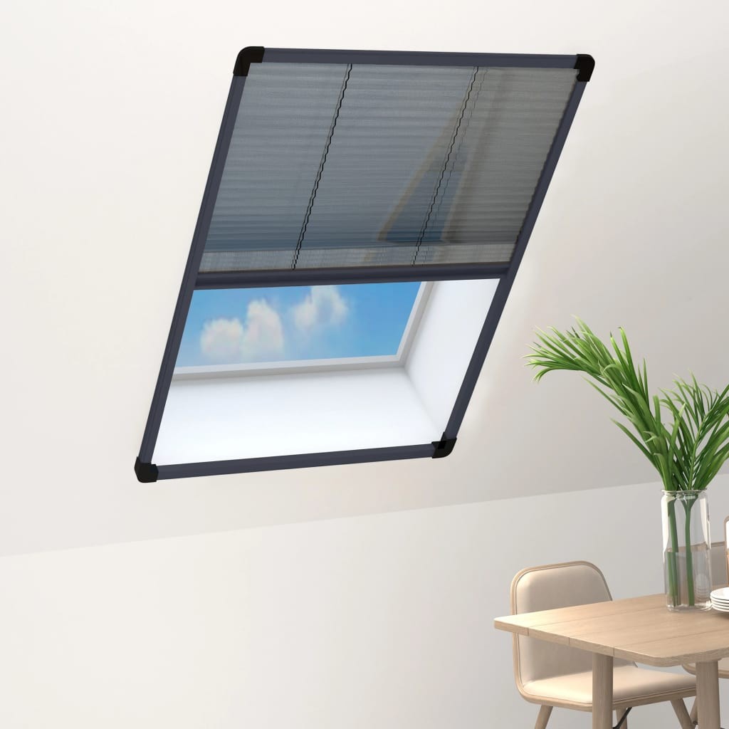 Zanzariera Plissé vidaXL 80x120 Alluminio Antracite - Design Minimal