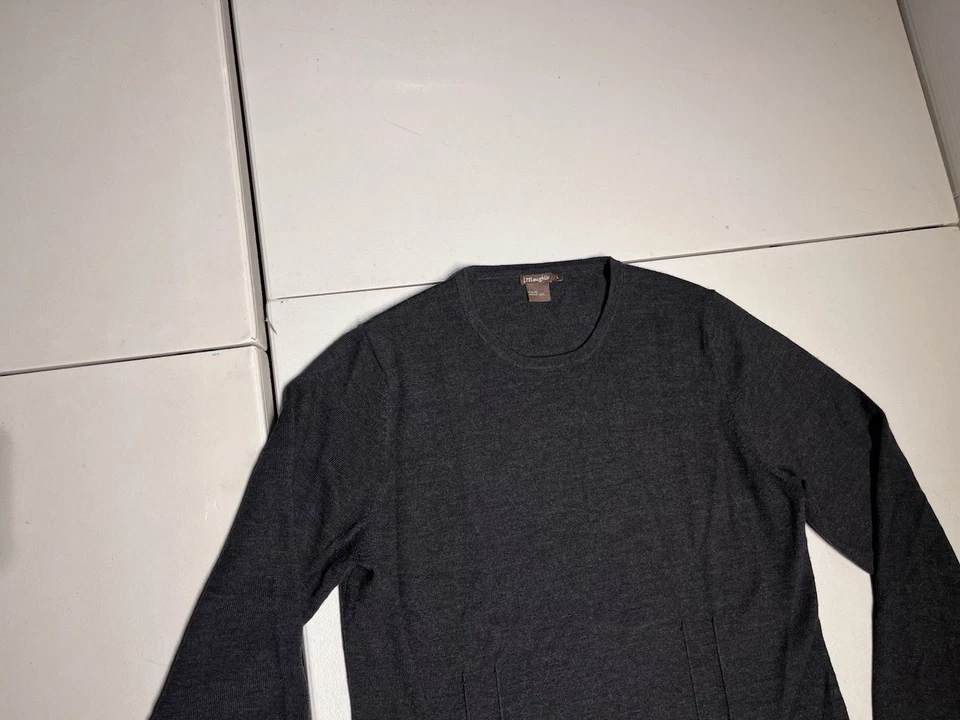 J. Mclaughlin Sweater Women's Large Gray Merino Wool Knit Top Casual Work - Image 2 of 4