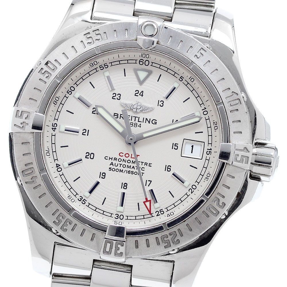 Breitling Colt 41 Automatic Box Paper Silver Dial Bracelet A17380 fast shipping