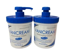 2 (16 oz each) Vanicream Moisturizing Skin Cream w/ Pump Dispenser EXP 7/27