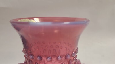 Vintage Fenton Cranberry Opalescent Hobnail Glass Vase | eBay