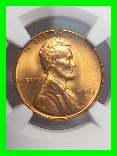 Wheat Penny 1947-S Lincoln Wheat Cent NGC MS 67 RD - Very High Grade