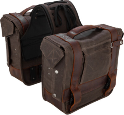 custom leather throw over saddlebags