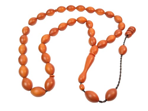 Darkening German Fiber Prayer Beads Oval, Alman Tesbih Misbaha 12.5x8.5mm 185 - Picture 11 of 18